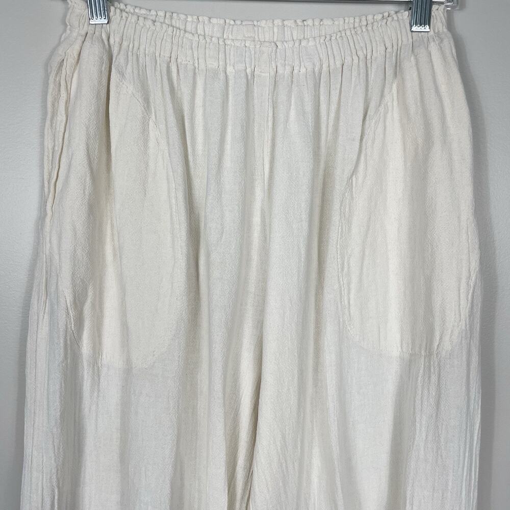 Oh My Gauze! Balloon Pants Size 1 S/M Ivory 100% Cotton Pull-On Boho Lagenlook - Picture 5 of 8